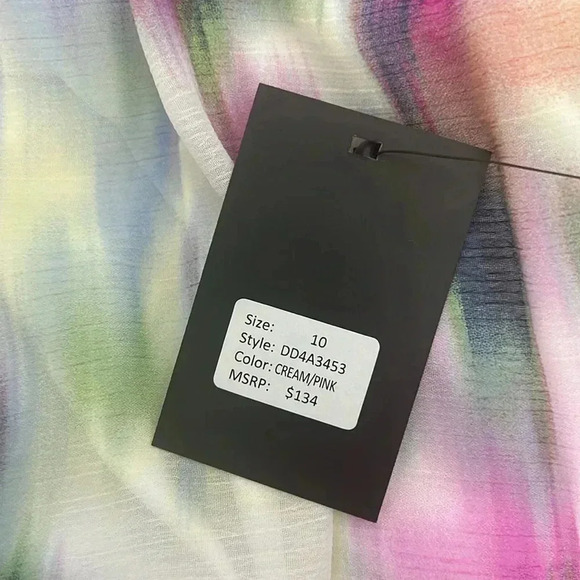 DKNY Printed Halter Tie-Waist Midi Dress Size 10 - Picture 8 of 8